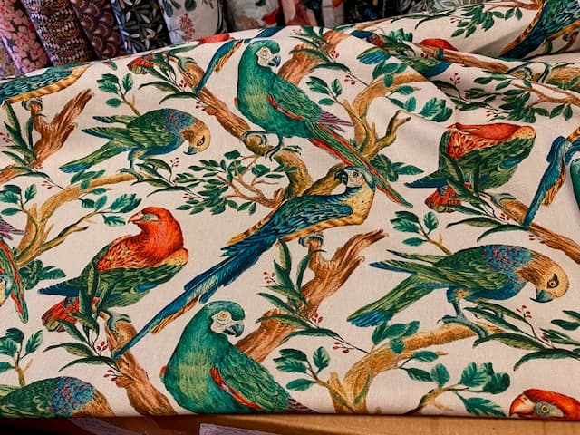 Colourful Parrots fabric, view 2