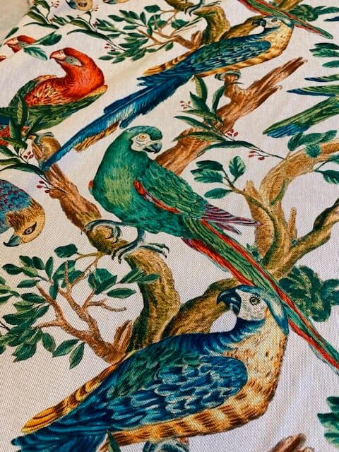 Colourful Parrots fabric, view 4