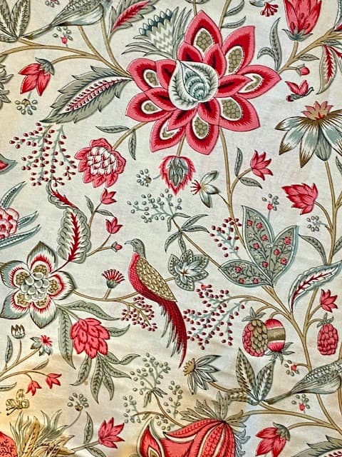 Tissu indienne rose et verte