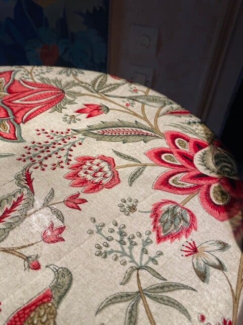 Pink and green Indian fabric, view 7