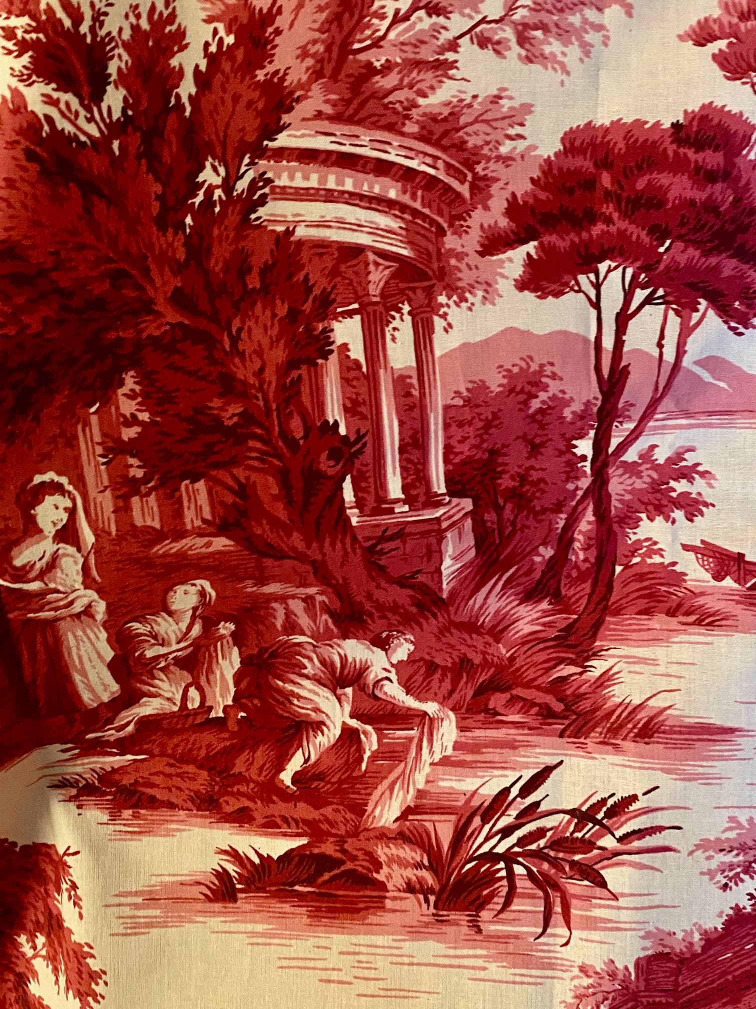 antique toile de Jouy ‘fishing scenes’ remnant, view 4