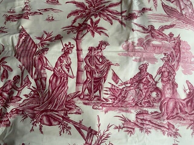 Toile de Jouy "l'Amérique rendant hommage à la France"