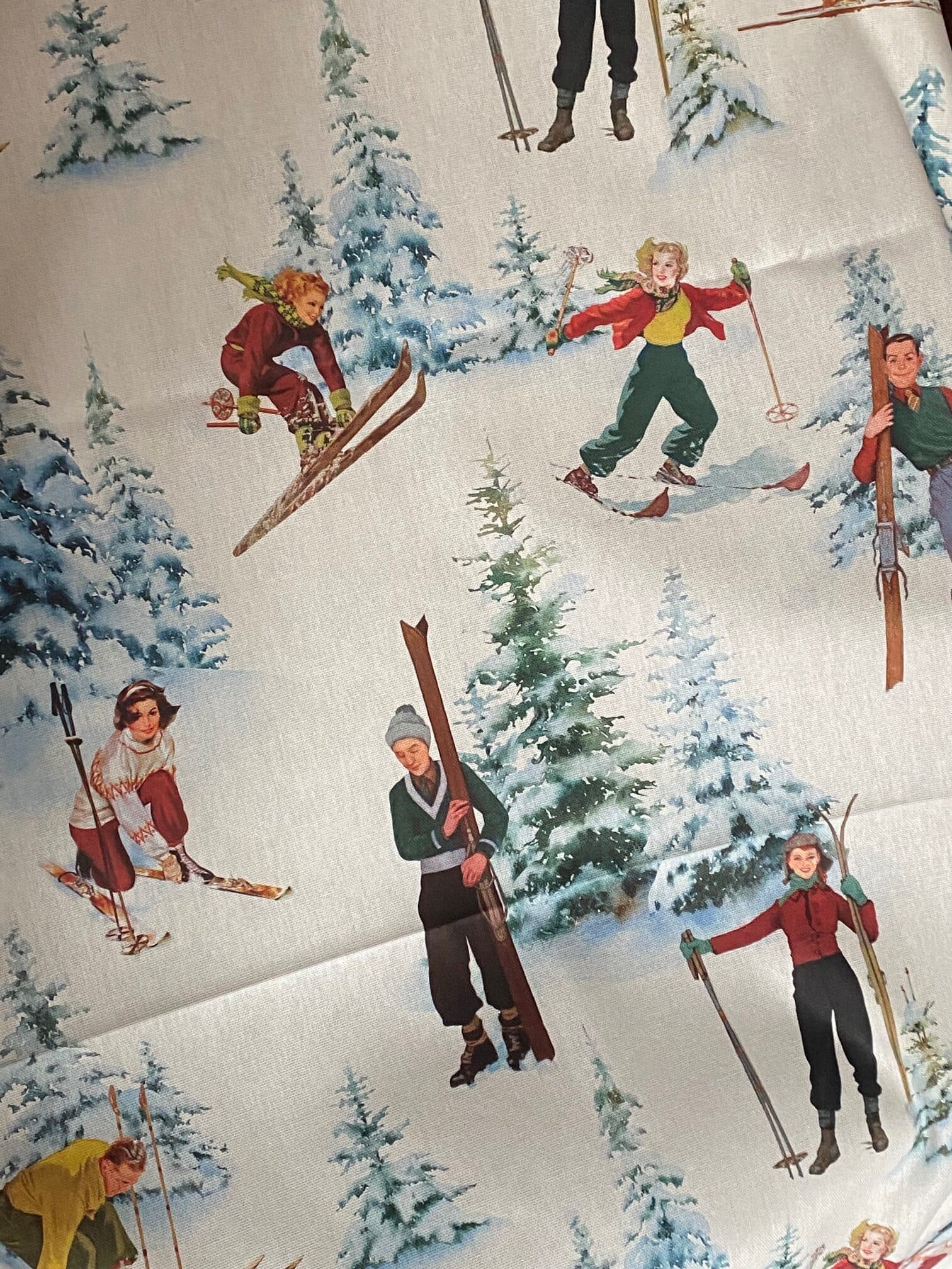 tissu ski vintage