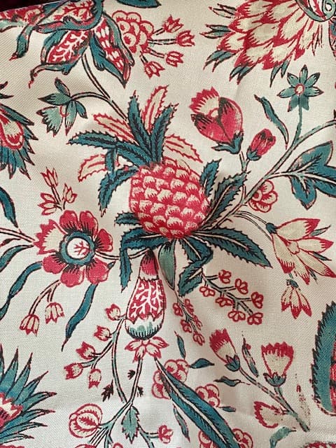 Toile de Jouy indienne multicolore ananas