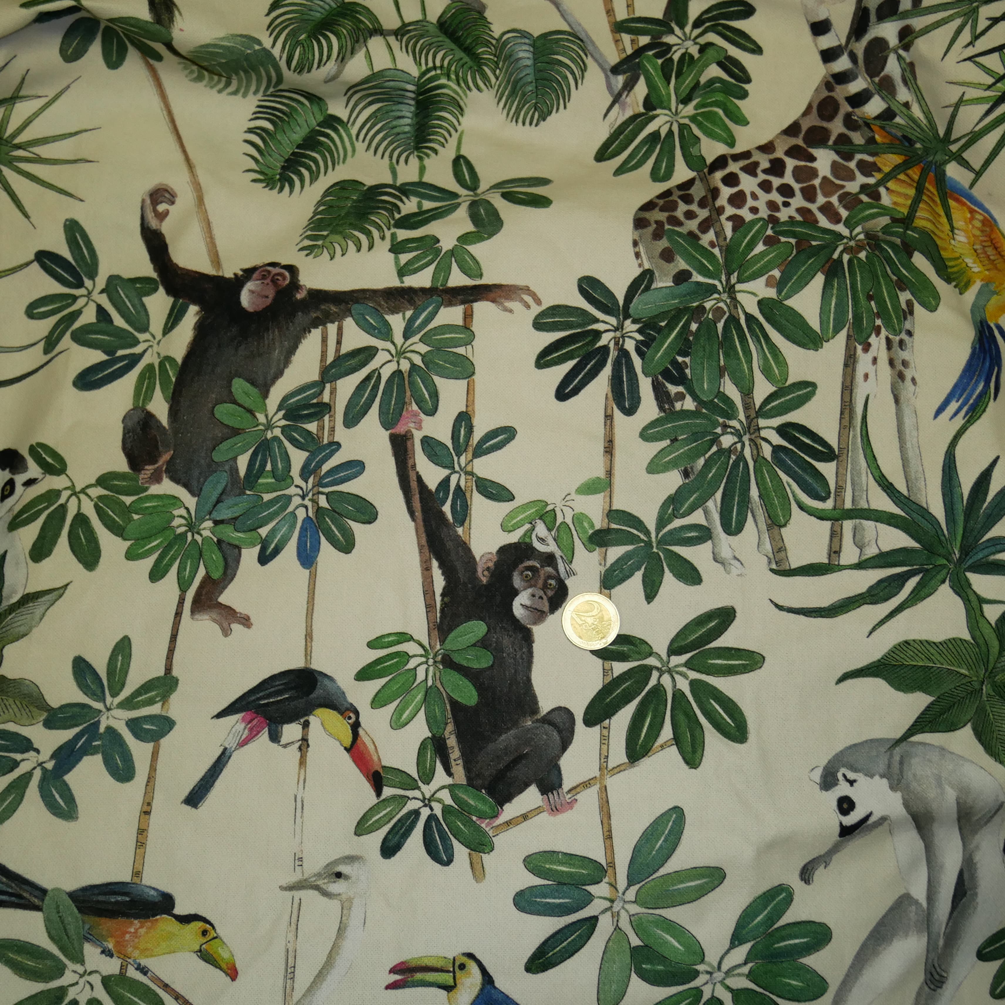 Tissu la jungle des animaux