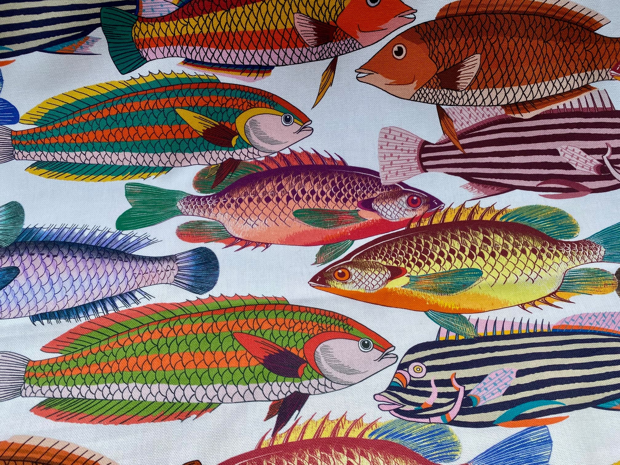 Multicoloured fish fabric – Tahiti, view 2