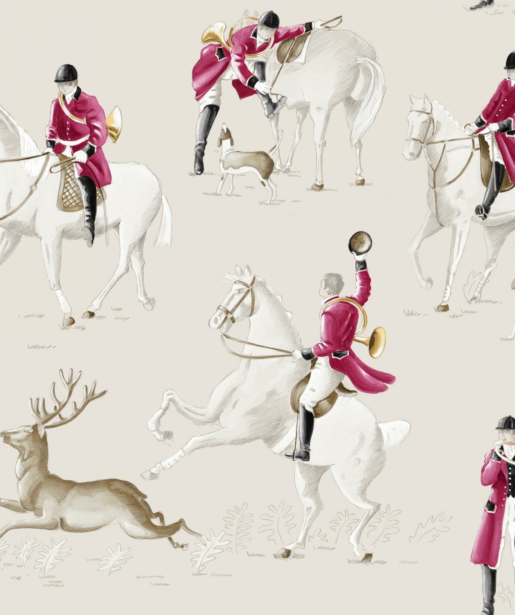 Tissu Chasse à courre (grands motifs)