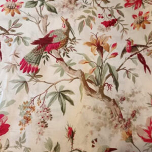 Tissu indienne oiseaux multicolores rouge et vert – Image 3