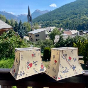 Abat-jour pagode 25 cm tissu Manon - Braquenié - deux pièces disponibles