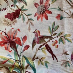 Tissu indienne oiseaux multicolores vert et prune – Image 5