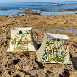 abat-jour pagode bi matière, 40 cm, deux pièces disponibles